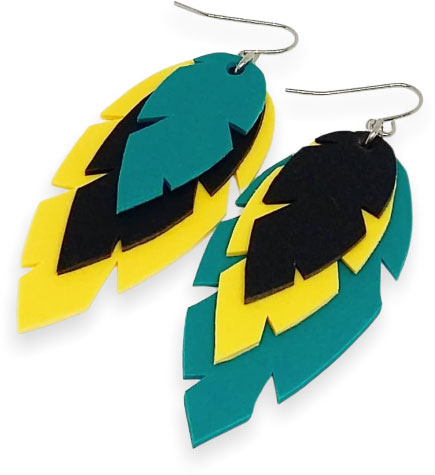 polymer clay and leather earrings