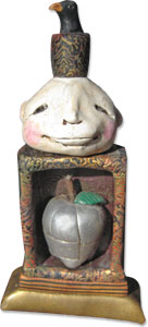 Blackford's tin apple polymer clay shrine