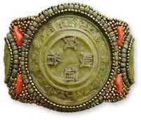 Breukelman's faux jade embroidered cuff