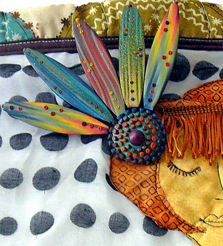 Dayle Doroshow's fabric collages with polymer on PolymerClayDaily.com Doroshow's fabric collages with polymer on PolymerClayDaily.com