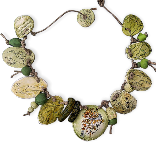 Elena Sevva's gives today a green and woodsy touch on PolymerClayDaily.com Sevva on PolymerClayDaily.com