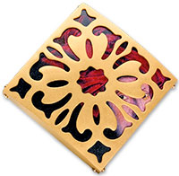 Falkenhagen's man in red turban polymer/gold brooch