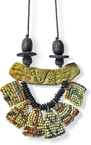 Elena Fernandez reinterprets tribal works in polymer on PolymerClayDaily.com Fernandez on PCDaily
