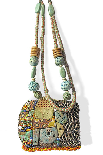Elena Fernandez bold mosaic exudes an ancient/modern vibe on PolymerClayDaily.com