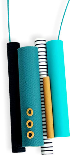 Mona Ferrar stacks up an arty pile of embellished tubes on PolymerClayDaily.com Mona Ferrar stacks up an arty pile of embellished tubes on PolymerClayDaily.com