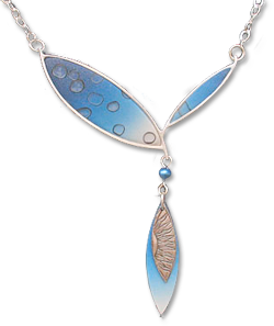 Fideka's metal clay and polymer necklace