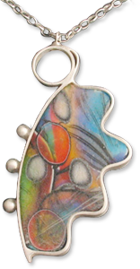 Fideka's metal clay and polymer pendant
