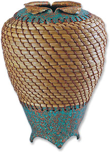 Pine needle and polymer basket by Victoria James