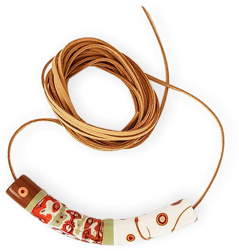 Kate Lee Foley big tube bead necklaces on PolymerClayDaily.com Kate Lee Foley big tube bead necklaces on PolymerClayDaily.com