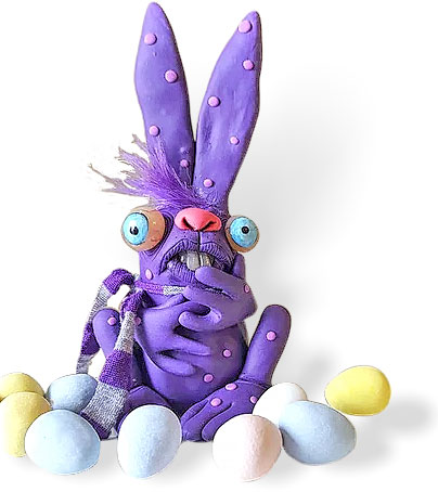 Nicole Johnson's Wackadoodle bunnies hop right out of her shop on PolymerClayDaily.com Nicole Johnson's Wackadoodle bunnies hop right out of her shop on PolymerClayDaily.com