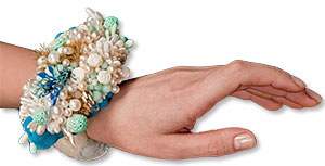 Rachel Rader's blue lagoon mixed media bracelet