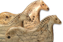 Luann Udell's Lascaux horses in polymer clay