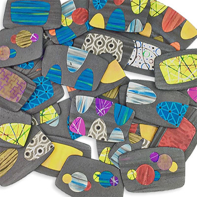 Lynn Yuhr expands the uses of colored liquid polymer on raw clay on PolymerClayDaily